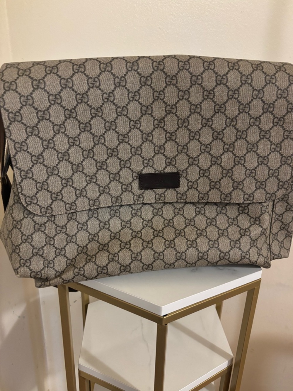 Gucci Gray GG Monogram Messenger Bag